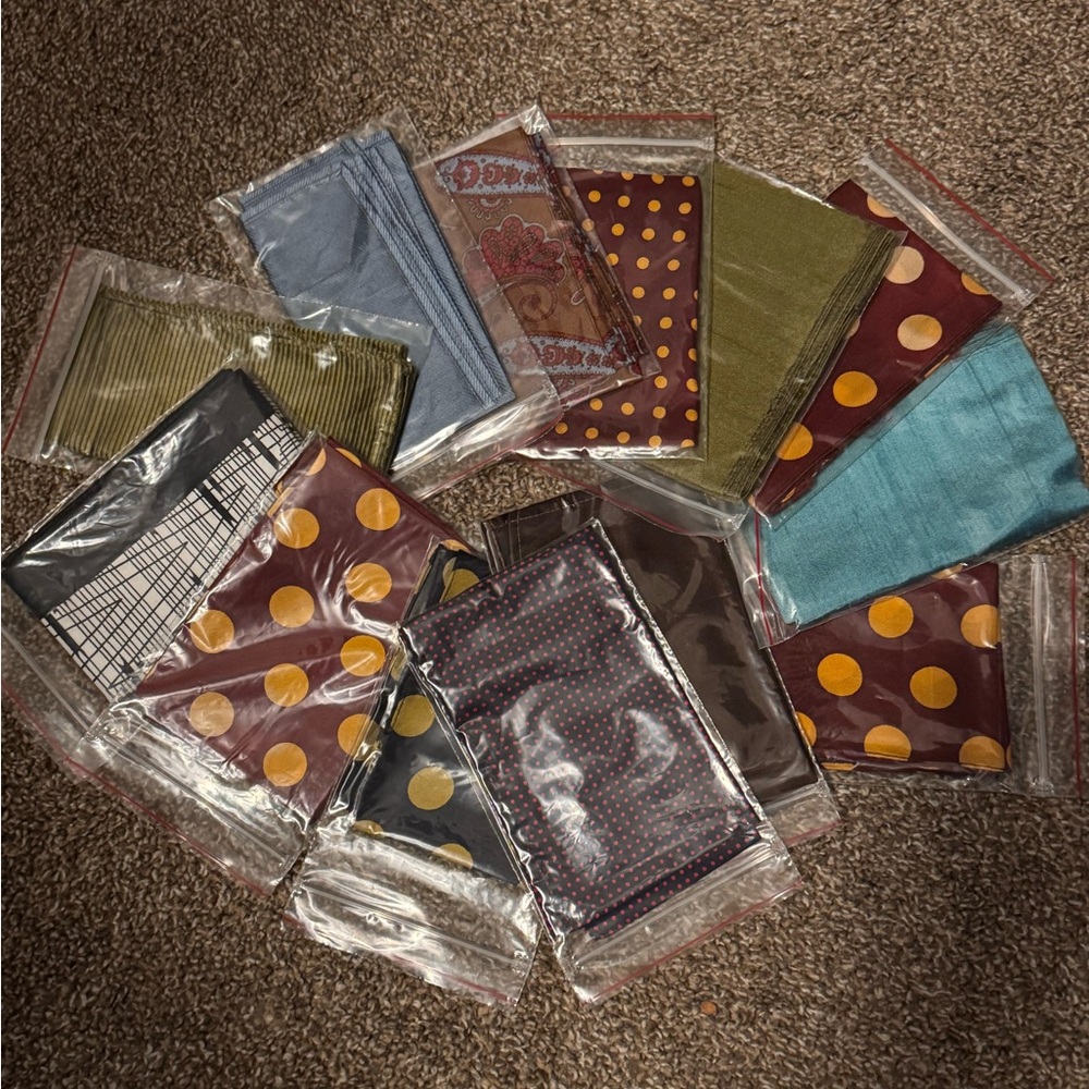 Vintage Pocket Squares - Set of 13 Assorted Styles